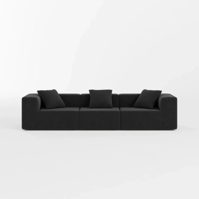 Milo Modular Compressed Sofa - 3 Seater Black