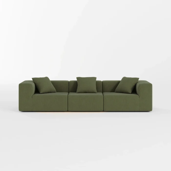 Milo Modular Compressed Sofa - 3 Seater Forest Green