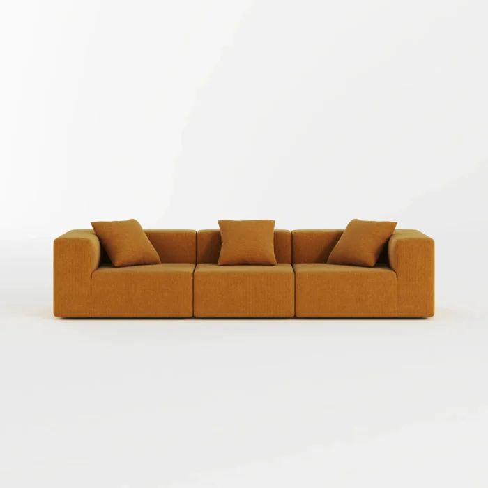 Milo Modular Compressed Sofa - 3 Seater Tangerine