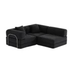Nova L-Shaped Compressed Sofa Bed Aegean Black
