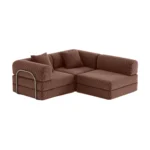Nova L-Shaped Compressed Sofa Bed Chestnut