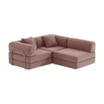 Nova L-Shaped Compressed Sofa Bed Dusty Rose