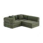 Nova L-Shaped Compressed Sofa Bed Forest Green