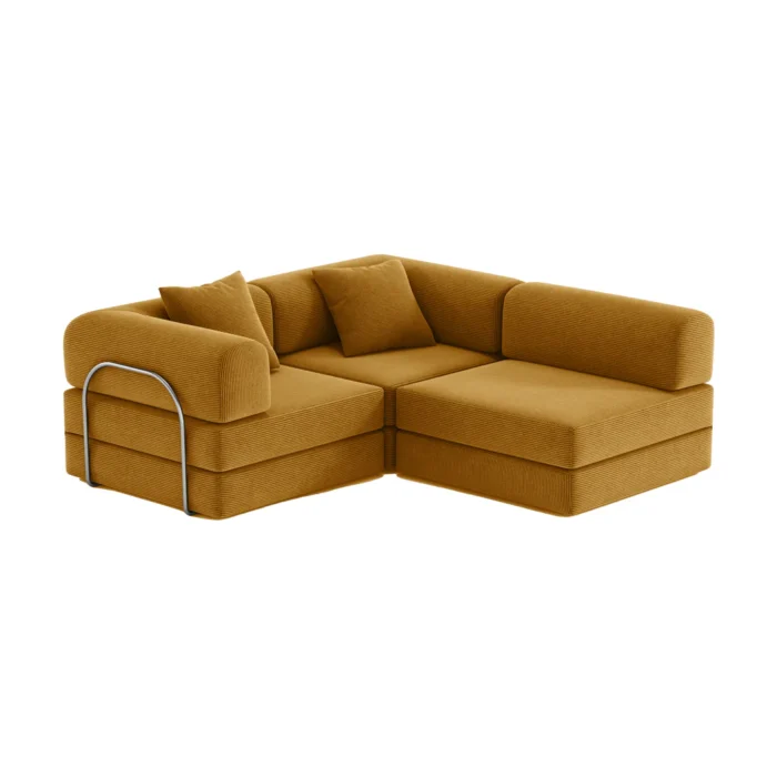 Nova L-Shaped Compressed Sofa Bed Marigold