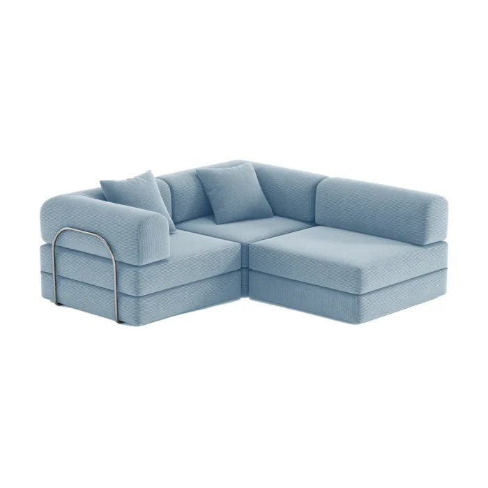 Nova L-Shaped Compressed Sofa Bed Ocean