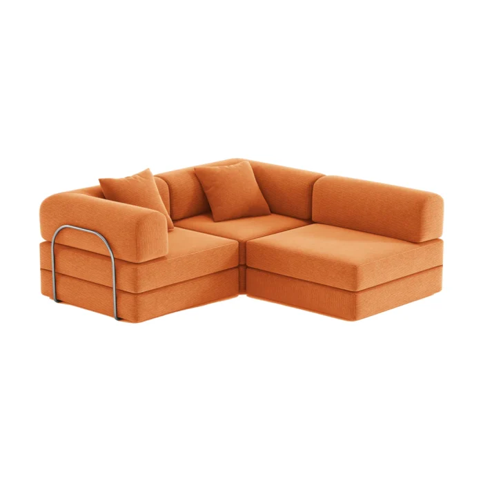 Nova L-Shaped Compressed Sofa Bed Orange