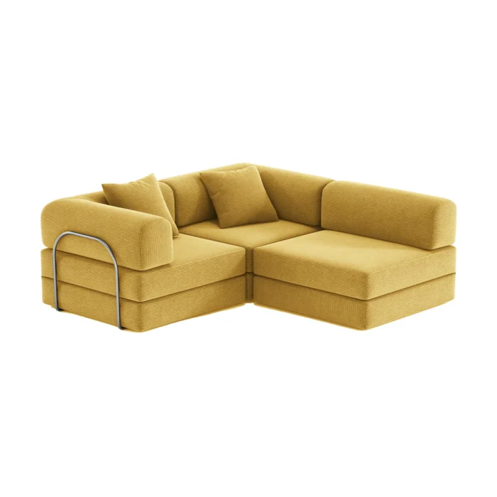 Nova L-Shaped Compressed Sofa Bed Yellow